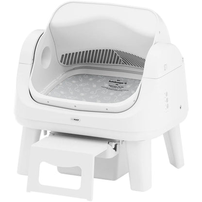 Petpivot Autoscooper 12 Lite Open-Top Automatic Self-Cleaning Cat Litter Box, Easy-Entry Front Step, Triple Safety Protection, No App Required,Back to School