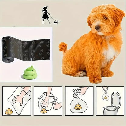 Premium Dog Waste Disposal Bags - Durable, Leak-Proof PE Material with Paw Print Design for Outdoor Use