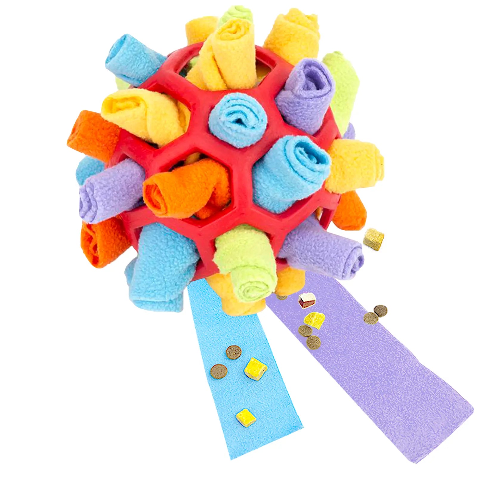 Velvet Interactive Snuffle Ball Toy for Small Dogs - Chewable Puzzle Feeder for Mental Stimulation and Anxiety Relief