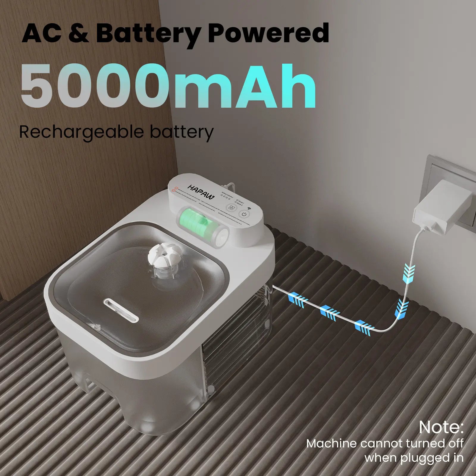 HAPAW Smart Cat Water Fountain: Advanced Filter-Free Hydration System with Wi-Fi Connectivity and Extended Battery Life for Optimal Pet Wellness