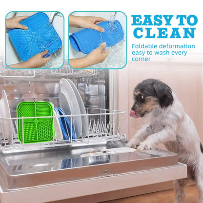 Premium Four-Angels Licking Mat for Dogs and Cats - Suction Cup Slow Feeder for Bathing, Grooming, Training, and Anxiety Management