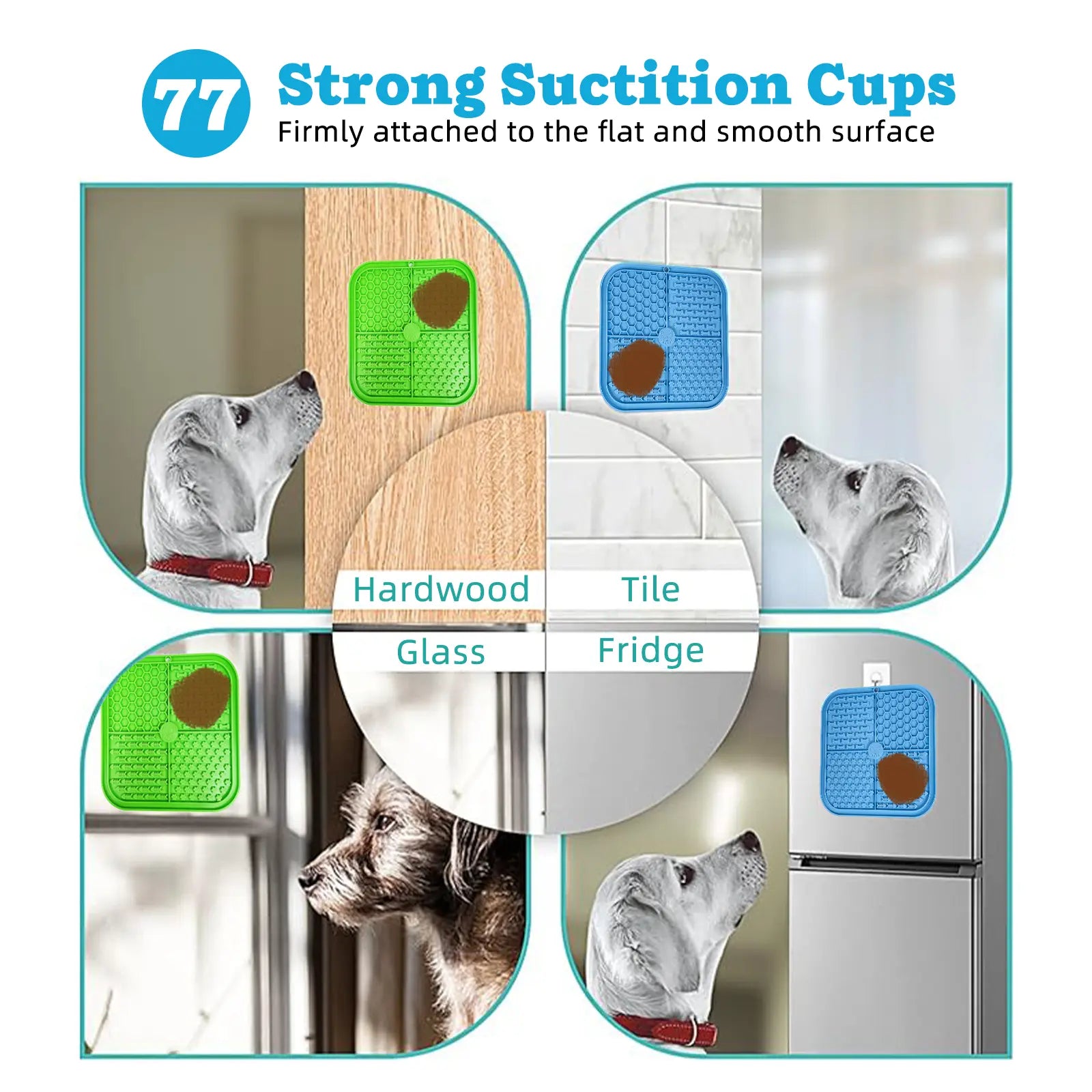 Premium Four-Angels Licking Mat for Dogs and Cats - Suction Cup Slow Feeder for Bathing, Grooming, Training, and Anxiety Management
