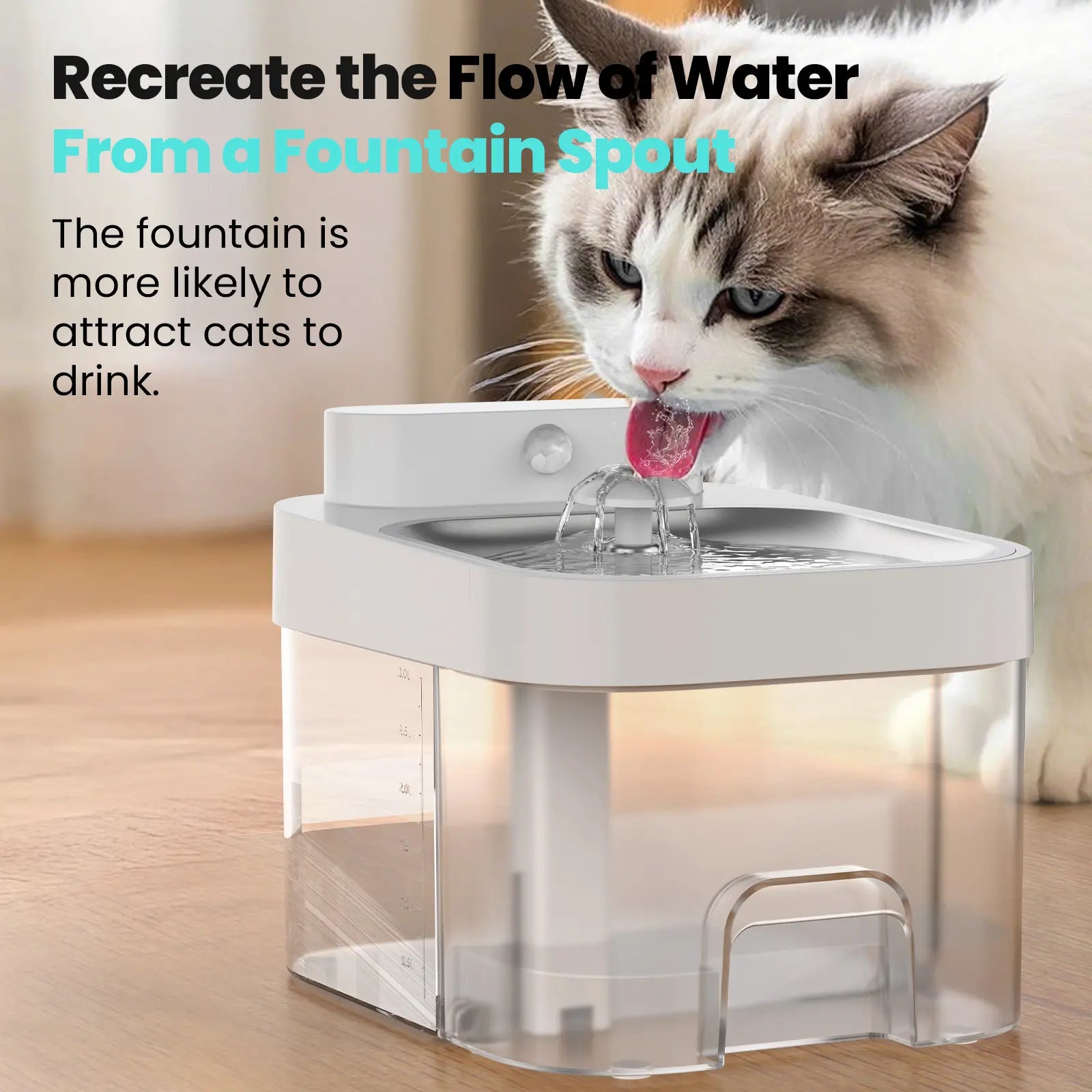 HAPAW Smart Cat Water Fountain: Advanced Filter-Free Hydration System with Wi-Fi Connectivity and Extended Battery Life for Optimal Pet Wellness