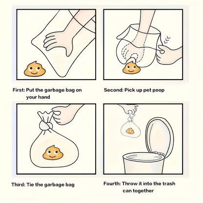 Premium Dog Waste Disposal Bags - Durable, Leak-Proof PE Material with Paw Print Design for Outdoor Use