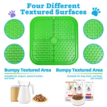 Premium Four-Angels Licking Mat for Dogs and Cats - Suction Cup Slow Feeder for Bathing, Grooming, Training, and Anxiety Management