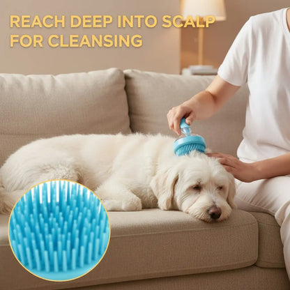 2026 New Universal 2-In-1 Pet Bath & Grooming Deshedding Brush with Built-In Soap Dispenser, 8In×3In×4In Gentle Massage Aid for Dogs & Cats, Enhances Beauty/Hair Care, Saves Dry Shampoo, Bathing
