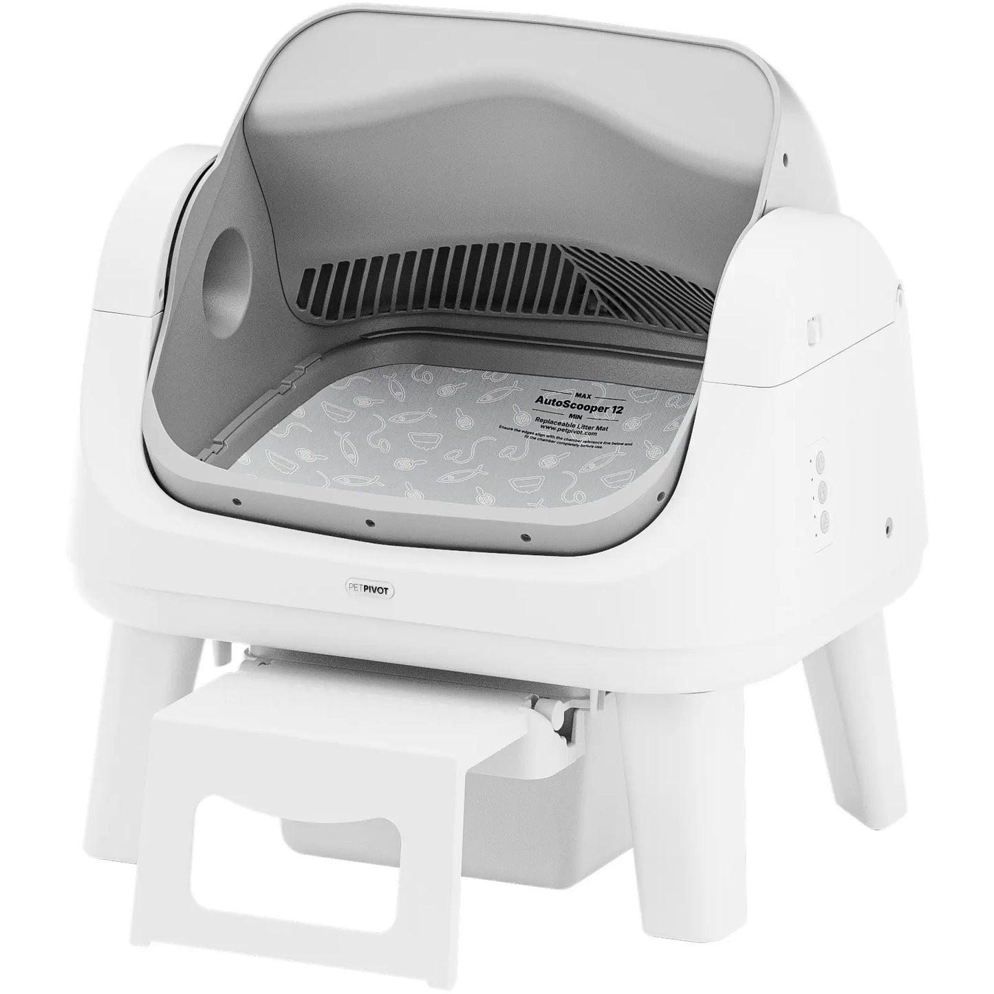 Petpivot Autoscooper 12 Lite Open-Top Automatic Self-Cleaning Cat Litter Box, Easy-Entry Front Step, Triple Safety Protection, No App Required,Back to School
