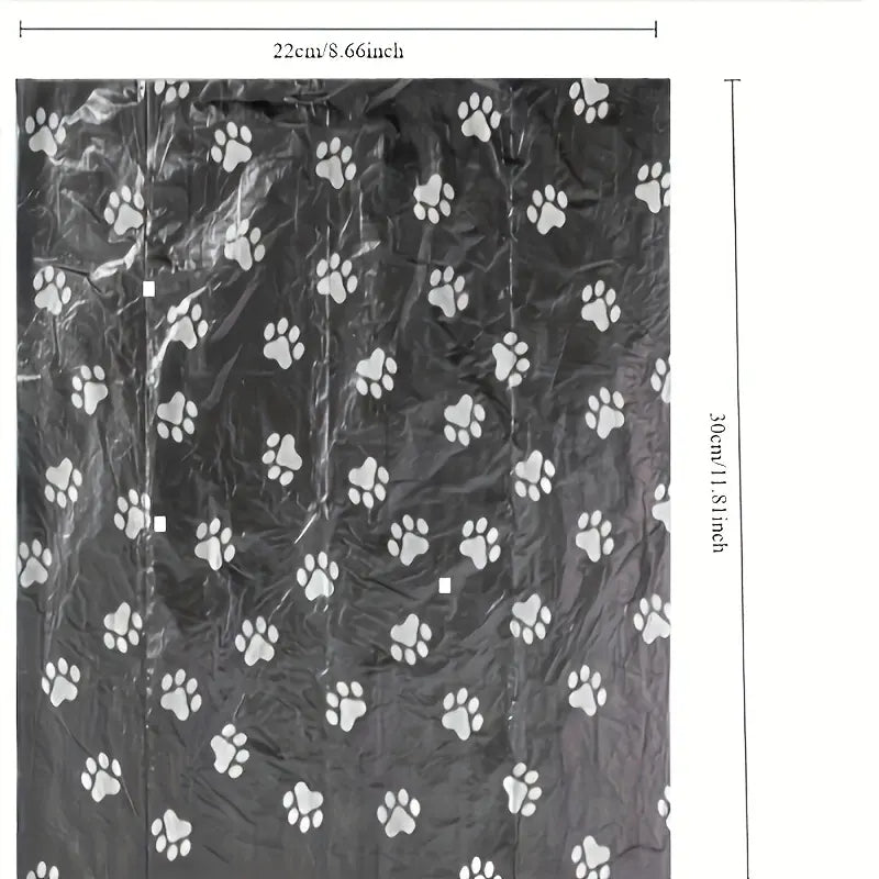 Premium Dog Waste Disposal Bags - Durable, Leak-Proof PE Material with Paw Print Design for Outdoor Use