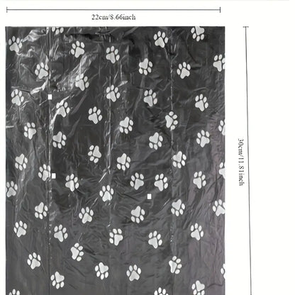 Premium Dog Waste Disposal Bags - Durable, Leak-Proof PE Material with Paw Print Design for Outdoor Use