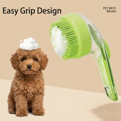 2026 New Universal 2-In-1 Pet Bath & Grooming Deshedding Brush with Built-In Soap Dispenser, 8In×3In×4In Gentle Massage Aid for Dogs & Cats, Enhances Beauty/Hair Care, Saves Dry Shampoo, Bathing