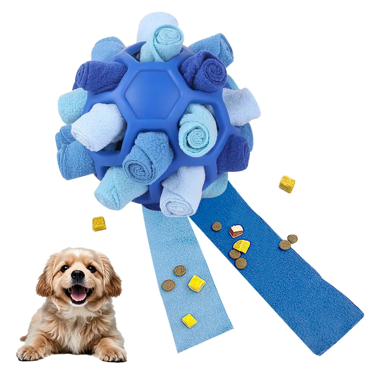 Velvet Interactive Snuffle Ball Toy for Small Dogs - Chewable Puzzle Feeder for Mental Stimulation and Anxiety Relief