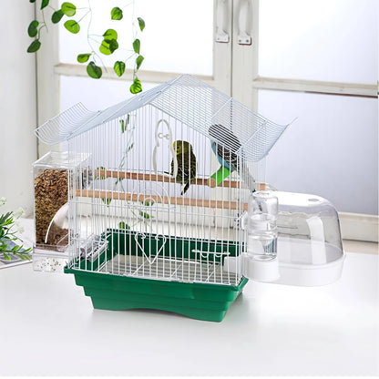 Automatic Clear Cage Bird Feeder with No-Drill Installation | Effortless Seed Dispenser for Parakeets, Cockatiels, Canaries, Lovebirds, Conures, and Cockatoos | Perfect for Small to Medium Birds and Avian Enthusiasts