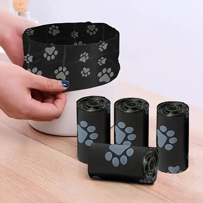 Premium Dog Waste Disposal Bags - Durable, Leak-Proof PE Material with Paw Print Design for Outdoor Use