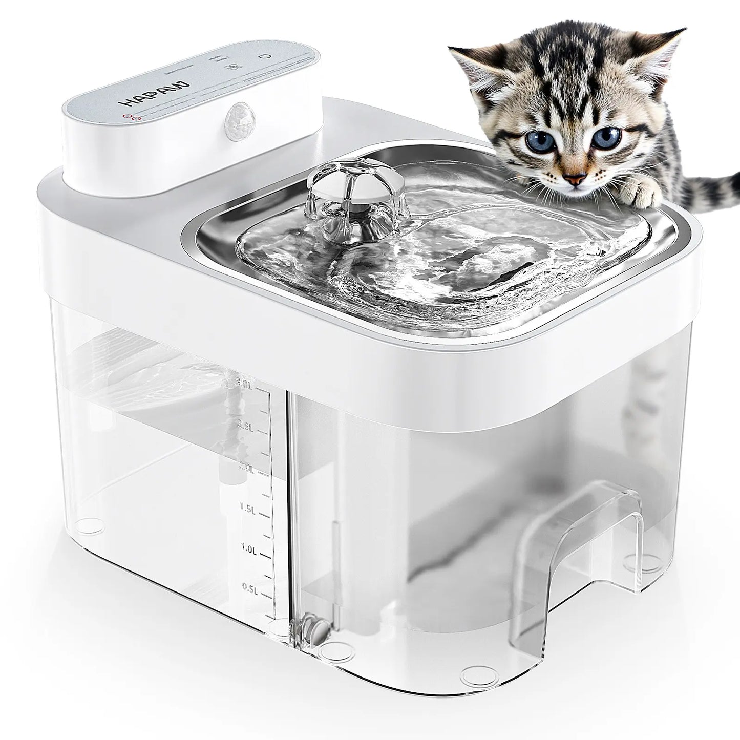 HAPAW Smart Cat Water Fountain: Advanced Filter-Free Hydration System with Wi-Fi Connectivity and Extended Battery Life for Optimal Pet Wellness