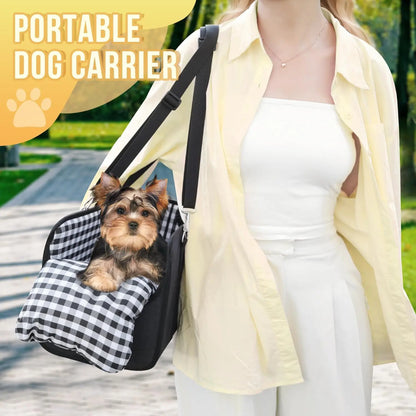 Premium Small Dog Car Seat Center Console Booster with Safety Leash - Portable Non-Slip Pet Travel Carrier for Small Breeds