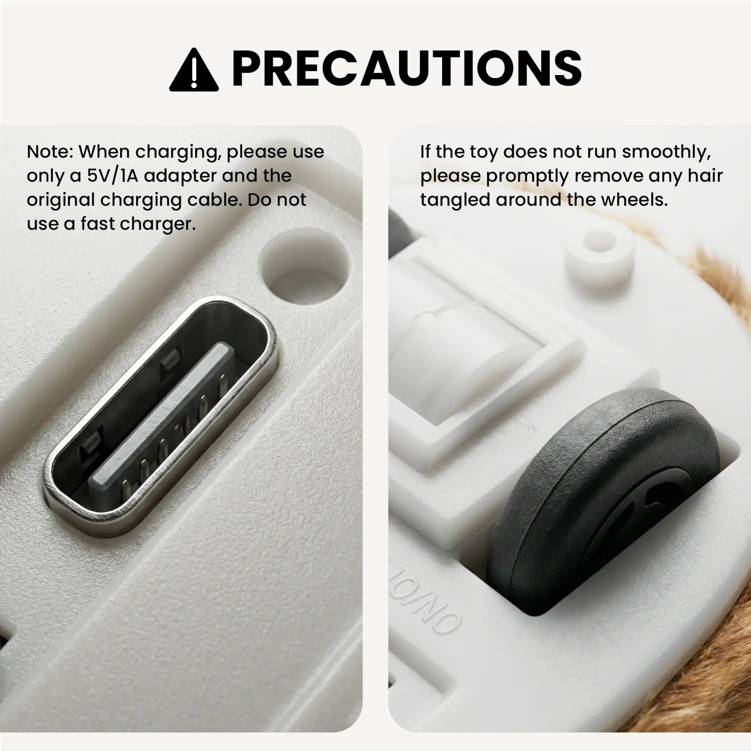 Geoorood USB Rechargeable Interactive Movement Mouse Toy for Indoor Cats (5V/1A Adapter Required, Not Included)