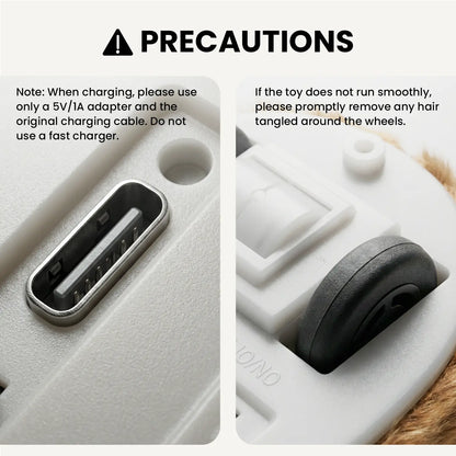 Geoorood USB Rechargeable Interactive Movement Mouse Toy for Indoor Cats (5V/1A Adapter Required, Not Included)