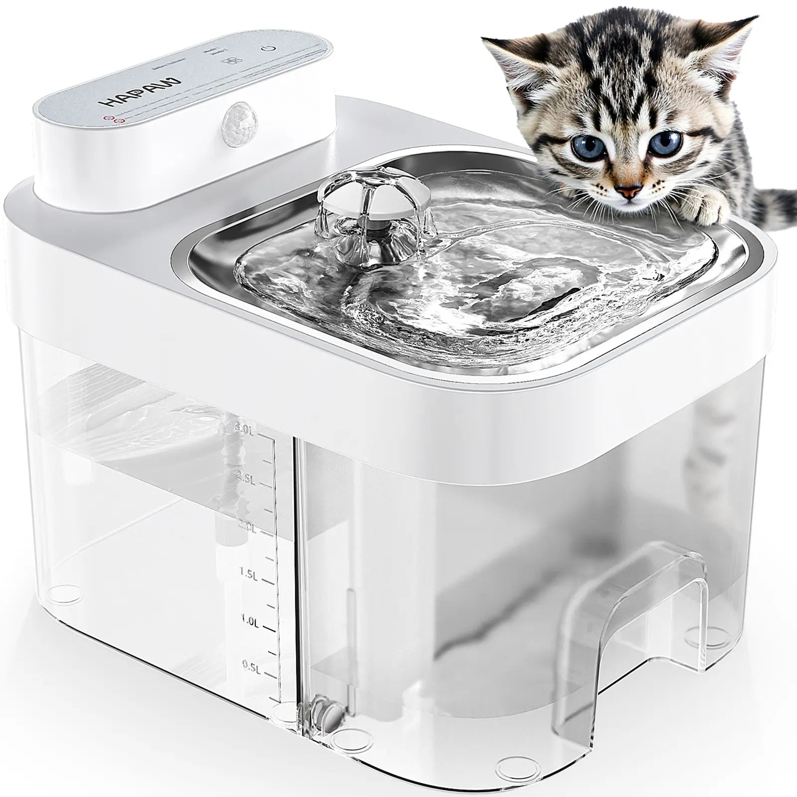 HAPAW Smart Cat Water Fountain: Advanced Filter-Free Hydration System with Wi-Fi Connectivity and Extended Battery Life for Optimal Pet Wellness