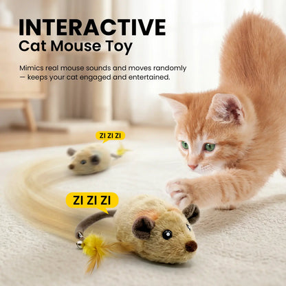 Geoorood USB Rechargeable Interactive Movement Mouse Toy for Indoor Cats (5V/1A Adapter Required, Not Included)
