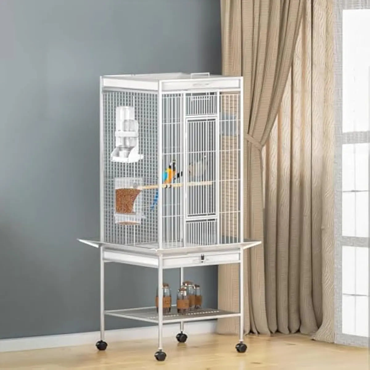 Automatic Feeder and Water Dispenser Set for Small Birds - Ideal for Parakeets, Lovebirds, Budgerigars, and Canaries