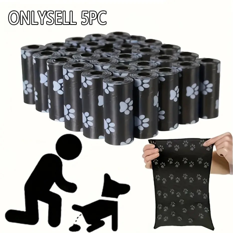 Premium Dog Waste Disposal Bags - Durable, Leak-Proof PE Material with Paw Print Design for Outdoor Use
