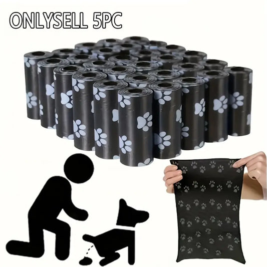 Premium Dog Waste Disposal Bags - Durable, Leak-Proof PE Material with Paw Print Design for Outdoor Use