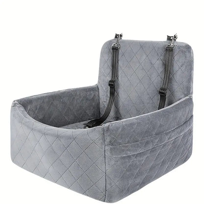 Premium Portable Dog Car Seat with Breathable Fabric - Elegant Travel Booster for Small to Medium Dogs, Durable Design with Safety Belt