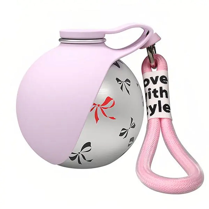 Ihubei 3-in-1 Stainless Steel Pet Water Bottle with Food-Grade Silicone Foldable Bowl - Stylish Hydration Solution for Dogs and Cats, 285ml