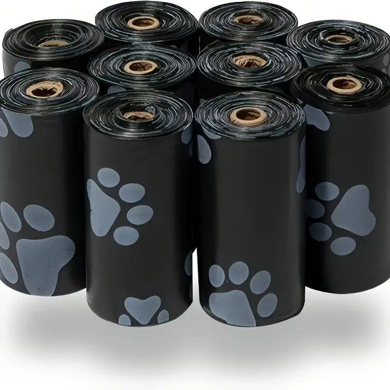 Premium Dog Waste Disposal Bags - Durable, Leak-Proof PE Material with Paw Print Design for Outdoor Use