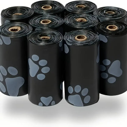 Premium Dog Waste Disposal Bags - Durable, Leak-Proof PE Material with Paw Print Design for Outdoor Use